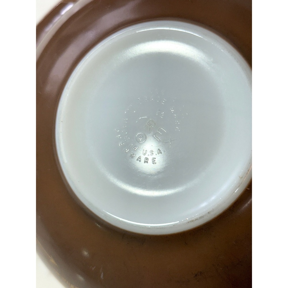 Vintage Pyrex Early American Cinderella 4 Qt Mixing Bowl #444 Brown Gold - Picture 8 of 9